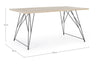 Tavolo District rettangolare, con gambe, piano in rubber wood, stile vintage