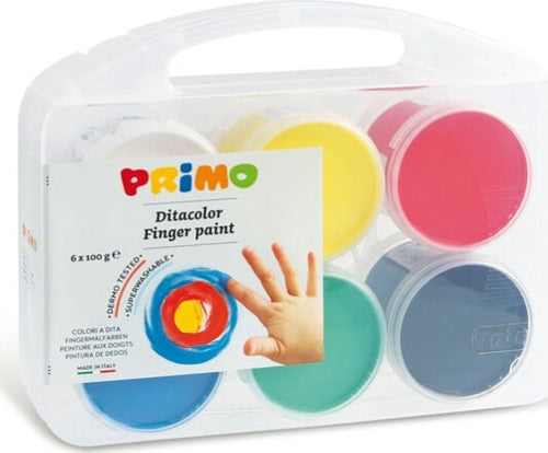 Ditacolor colori a dita - 100ml - c-pennello - Primo - valigetta 6 colori Giochi e giocattoli/Attività creative/Accessori per disegnare e colorare/Pittura/Pittura per le dita Eurocartuccia - Pavullo, Commerciovirtuoso.it