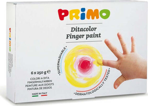 Ditacolor Colori a dita - 250ml - colori assortiti - Primo - box 6 barattoli Giochi e giocattoli/Attività creative/Accessori per disegnare e colorare/Pittura/Pittura per le dita Eurocartuccia - Pavullo, Commerciovirtuoso.it