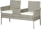 Divanetto-per-Esterni-2-Posti-con-Tavolino-da-Caffè,-in-Acciaio-e-Rattan-PE,-137x59x82-cm,-Grigio-e-Crema-867-181V00GG