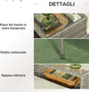 Divanetto-per-Esterni-2-Posti-con-Tavolino-da-Caffè,-in-Acciaio-e-Rattan-PE,-137x59x82-cm,-Grigio-e-Crema-867-181V00GG