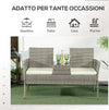 Divanetto-per-Esterni-2-Posti-con-Tavolino-da-Caffè,-in-Acciaio-e-Rattan-PE,-137x59x82-cm,-Grigio-e-Crema-867-181V00GG