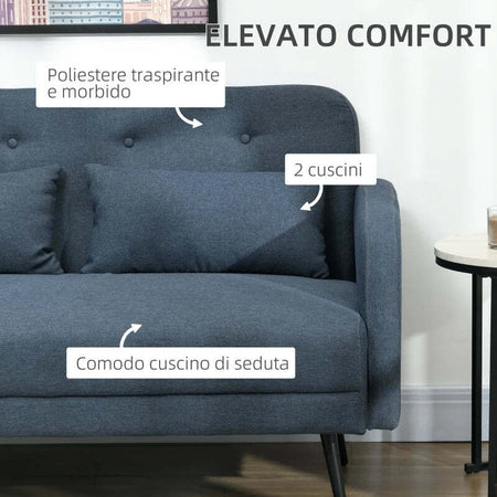 Divano-2-Posti-con-Rivestimento-in-Tessuto-e-2-Cuscini,-135x74x82cm-Blu-Scuro-BN2839-758V02DBHJ2