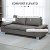 Divano-2-Posti-da-Salotto-e-Ufficio-soggiorno-studio-Salvaspazio-con-Seduta-Imbottita-e-Braccioli-Regolabili,-200x88x86-cm,-Grigio-F839-555V00GYA