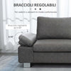 Divano-2-Posti-da-Salotto-e-Ufficio-soggiorno-studio-Salvaspazio-con-Seduta-Imbottita-e-Braccioli-Regolabili,-200x88x86-cm,-Grigio-F839-555V00GYA
