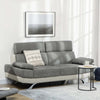 Divano-2-Posti-in-Finta-Pelle-PU-con-Poggiatesta-Regolabile-su-5-Livelli,-189x96.5x84cm,-Grigio-2ID839-612V00GYD22