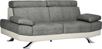Divano-2-Posti-in-Finta-Pelle-PU-con-Poggiatesta-Regolabile-su-5-Livelli,-189x96.5x84cm,-Grigio-2ID839-612V00GYD22
