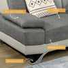 Divano-2-Posti-in-Finta-Pelle-PU-con-Poggiatesta-Regolabile-su-5-Livelli,-189x96.5x84cm,-Grigio-2ID839-612V00GYD22