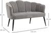 Divano-2-Posti-in-Velluto-con-Gambe-in-Metallo-e-Schienale-a-Conchiglia,-132x66x80cm,-Grigio-RF2839-483V00CGHG2