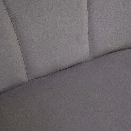 Divano-2-Posti-in-Velluto-con-Gambe-in-Metallo-e-Schienale-a-Conchiglia,-132x66x80cm,-Grigio-RF2839-483V00CGHG2