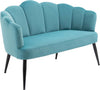 Divano-2-Posti-in-Velluto-con-Gambe-in-Metallo-e-Schienale-a-Conchiglia,-132x66x80cm,-Verde-soggiorno-salotto-ingresso-ufficio-studio-F839-483V00GNA