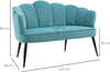 Divano-2-Posti-in-Velluto-con-Gambe-in-Metallo-e-Schienale-a-Conchiglia,-132x66x80cm,-Verde-soggiorno-salotto-ingresso-ufficio-studio-F839-483V00GNA