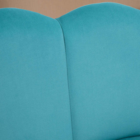Divano-2-Posti-in-Velluto-con-Gambe-in-Metallo-e-Schienale-a-Conchiglia,-132x66x80cm,-Verde-soggiorno-salotto-ingresso-ufficio-studio-F839-483V00GNA