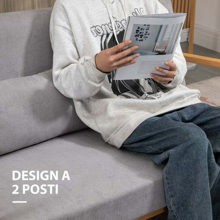 Divano-2-Posti-Moderno-in-Legno-con-Cuscini,-Seduta-Imbottita-e-Tessuto-Effetto-Velluto,-122x71x76-cm,-Grigio-soggiorno-salotto-ufficio-studio-FVA