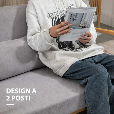 Divano-2-Posti-Moderno-in-Legno-con-Cuscini,-Seduta-Imbottita-e-Tessuto-Effetto-Velluto,-122x71x76-cm,-Grigio-YT2839-597V00GYRE2