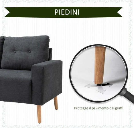 Divano-2-Posti-Moderno-in-Stile-Nordico-con-Schienale-Trapuntato-in-Tessuto,-145x76x88-cm,-Grigio-GH2833-902CGNH2