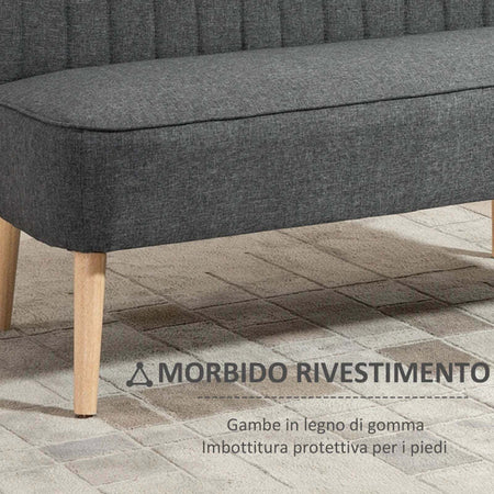 Divano-2-Posti-Moderno-in-Tessuto-Senza-Braccioli,-Struttura-e-Gambe-in-Legno,-117x56.5x77cm-Grigio-Chiaro-EW2833-524V04GYYT2
