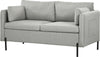 Divano-2-Posti-per-Soggiorno-in-Tessuto-Effetto-Lino-e-Acciaio-con-Tasche-Laterali,-143x73x77cm,-Grigio-TY2839-727V00LGFR2