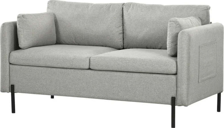 Divano-2-Posti-per-Soggiorno-in-Tessuto-Effetto-Lino-e-Acciaio-con-Tasche-Laterali,-143x73x77cm,-Grigio-TY2839-727V00LGFR2