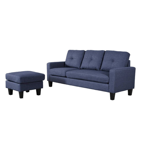 Divano 3 posti Giulivo blu con chaise longue componibile