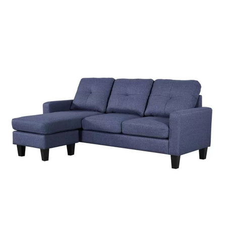 Divano 3 posti Giulivo blu con chaise longue componibile