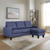 Divano 3 posti Giulivo blu con chaise longue componibile