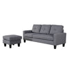 Divano 3 posti Giulivo grigio con chaise longue componibile