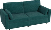 Divano-3-Posti-in-Velluto-con-Cuscini-e-Seduta-Imbottita,-178x82x85cm,-Verde-Scuro-839-829V80DG