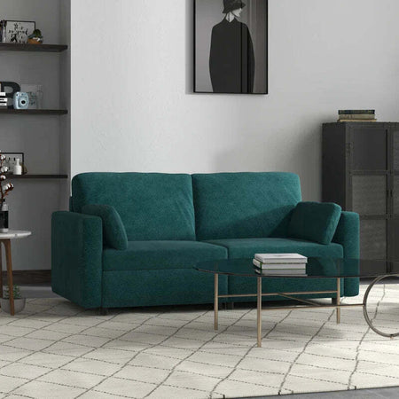 Divano-3-Posti-in-Velluto-con-Cuscini-e-Seduta-Imbottita,-178x82x85cm,-Verde-Scuro-839-829V80DG
