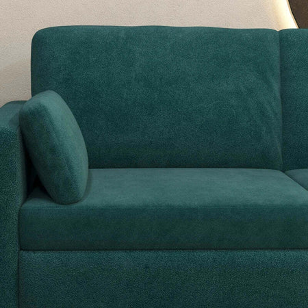 Divano-3-Posti-in-Velluto-con-Cuscini-e-Seduta-Imbottita,-178x82x85cm,-Verde-Scuro-839-829V80DG
