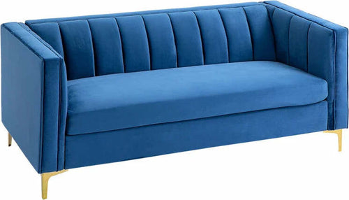 Divano-3-Posti-in-Velluto-con-Gambe-Dorate,-Braccioli-e-Cuscino-Sfoderabile,-181x86x78cm-839-228BU