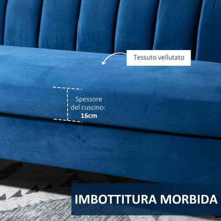 Divano-3-Posti-in-Velluto-con-Gambe-Dorate,-Braccioli-e-Cuscino-Sfoderabile,-181x86x78cm-839-228BU