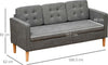 Divano-3-Posti-Moderno-in-Tessuto-Grigio-con-Vano-Contenitore-e-Design-Scandinavo,-Grigio,-166.5x62x82cm-839-033