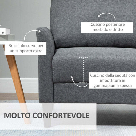 Divano-3-Posti-per-Casa-e-Ufficio-con-4-Gambe-in-Metallo,-Divano-soggiorno-salotto-con-Braccioli-Imbottiti-Tessuto-Effetto-Lino--Grigio-F839-229A