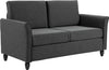 Divano-a-2-Posti-a-Seduta-Ampia-con-Cuscini-Rimovibili-da-Salotto-in-Tessuto-Effetto-Lino-e-Gommapiuma,-141x70x78-cm,-Grigio-scuro-e-Nero-SE2833-653CGGT2