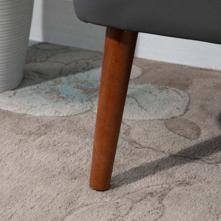 Divano-a-2-Posti-dal-Design-Moderno,-Telaio-in-Legno-e-Rivestimento-in-Pelle-Sintetica-Grigia,-108.5-x-61-x-79cm-divanetto-soggiorno-salotto-ingresso-ufficio-studio-F833-808A