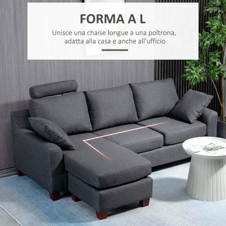 Divano-a-3-Posti-con-Poggiapiedi-e-Cuscini-in-Tessuto-di-Lino-Grigio-Scuro,-195-x-81-x-86cm-833-288