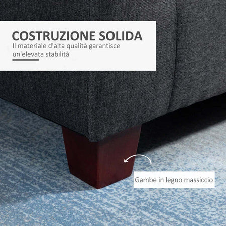 Divano-a-3-Posti-con-Poggiapiedi-e-Cuscini-in-Tessuto-di-Lino-Grigio-Scuro,-195-x-81-x-86cm-833-288