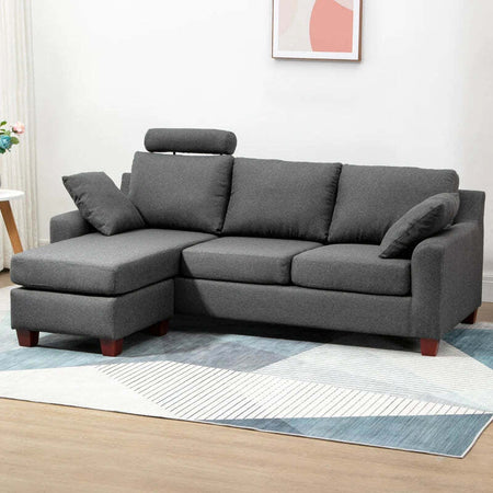 Divano-a-3-Posti-con-Poggiapiedi-e-Cuscini-in-Tessuto-di-Lino-Grigio-Scuro,-195-x-81-x-86cm-833-288