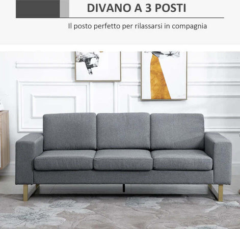 Divano-a-3-Posti-Relax-Salotto-con-Cuscini-200-×-82-×-78cm-Tessuto-di-Lino-Grigio-833-519