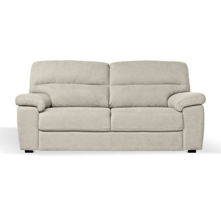 Divano Alenda 3 posti con piedini quadrati in tessuto Roma 05 beige