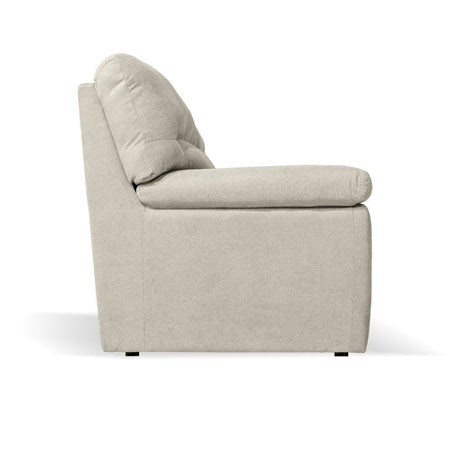 Divano Alenda 3 posti con piedini quadrati in tessuto Roma 05 beige