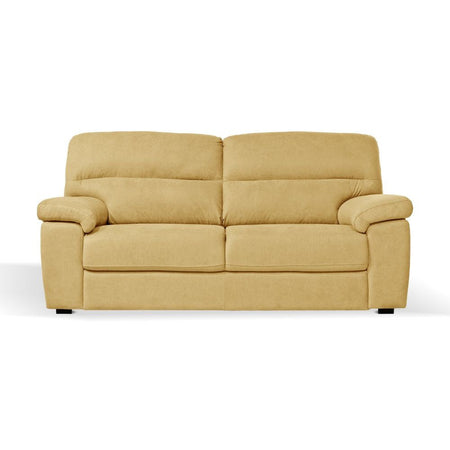 Divano Alenda 3 posti con piedini quadrati in tessuto Roma 14 giallo