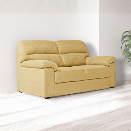 Divano Alenda 3 posti con piedini quadrati in tessuto Roma 14 giallo