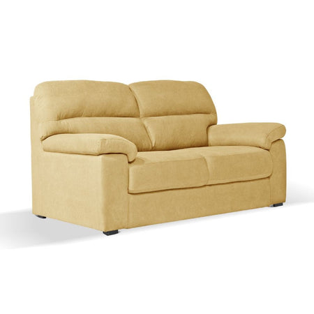 Divano Alenda 3 posti con piedini quadrati in tessuto Roma 14 giallo