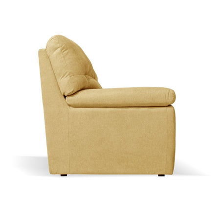 Divano Alenda 3 posti con piedini quadrati in tessuto Roma 14 giallo