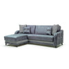 Divano con penisola contenitore reversibile Laos grigio soft 22 246x138x92 H