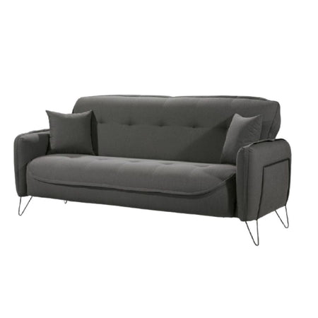 Divano Crown 3 posti ecopelle effetto nuvolato grigio 07-619 215x94x98h cm.