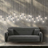 Divano Crown 3 posti ecopelle effetto nuvolato grigio 07-619 215x94x98h cm.