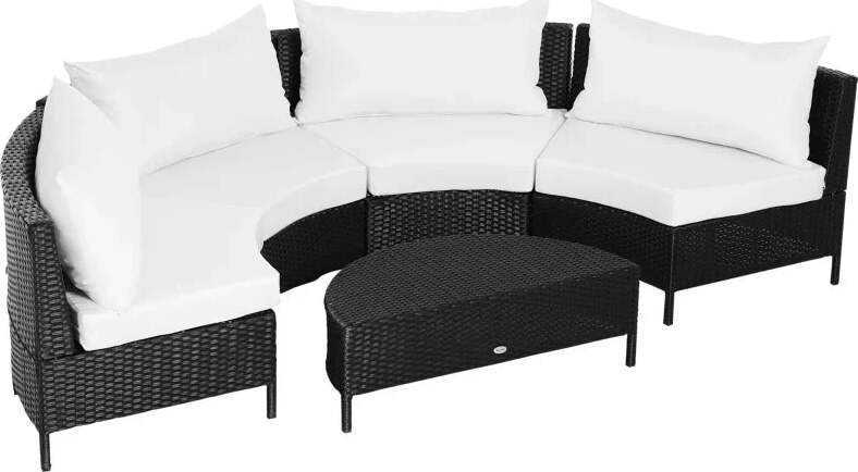 Divano-da-Esterno-in-Rattan,-Set-5-Pezzi-con-Pouf,-Salottino-per-il-Giardino-Nero-e-Bianco-96cmx-68cmx-65cm-860-081V01